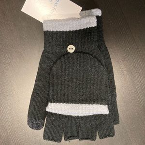 Gloves with cut off finger w mitten cover